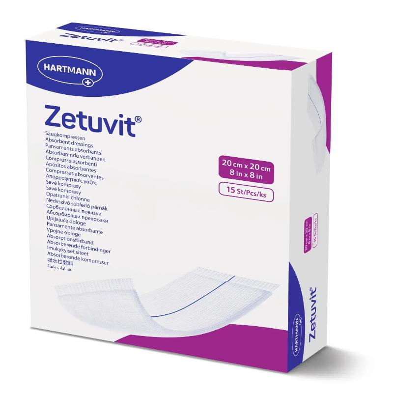 Абсорбуючі пов'язки Zetuvit® 20см х 20см 15шт